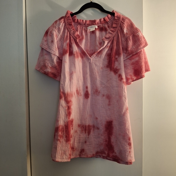 Cynthia Rowley Women's Pink Tie Dye Blouse - Picture 1 of 7